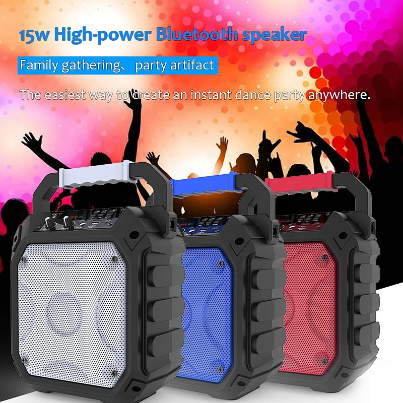 6.5 inch karaoke microphone outdoor portable dj power subwoofer box bluetooth speaker