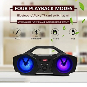 TWS Aux-in FM Radio rechargeable battery outdoor portable 5.0 bluetooth wireless speaker