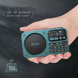 3W Small Portable Rechargeable Woofer Stereo earphone Digital Pocket Home Radio With Bluetooth