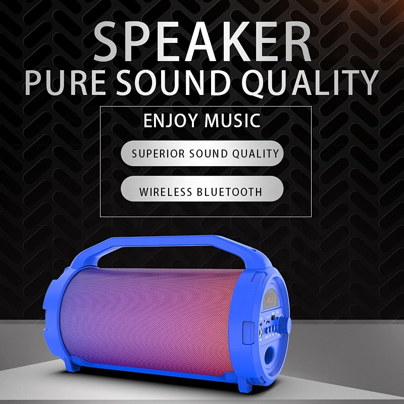 Outdoor Portable Wireless Speaker with USB/TF /FM/AUX IN/Karaoke/Color Changing Lights