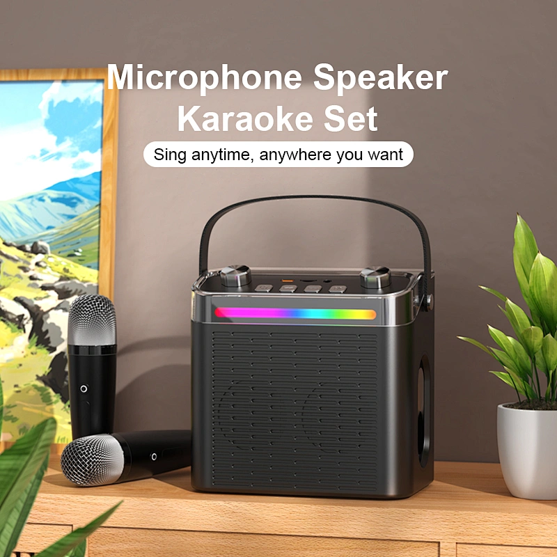2023 Outdoor Portable Colorful LED Speakers Wholesale Wireless Stereo Bluetooth Speaker Outdoor With Dual Microphone