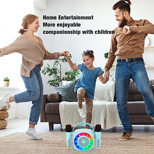 Wireless Karaoke Microphone for Kids Portable Speaker BT-Compatible Speaker with Microphone for Kids Birthday Gifts