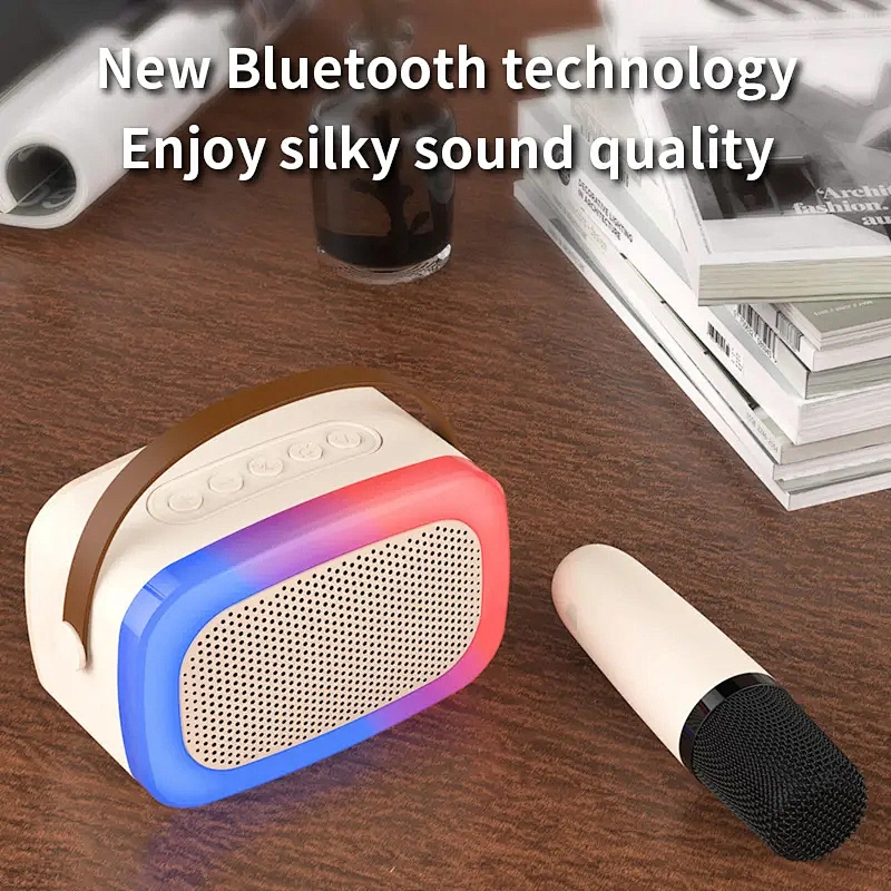 Portable Wireless Microphone Cute Speaker Built-in Battery RGB Light Music Mini Speaker Supplier