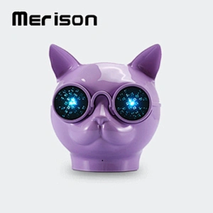 pink cat cartoon animal design small bluetooth cute speakers mini wireless kids speaker 5w dog with led light