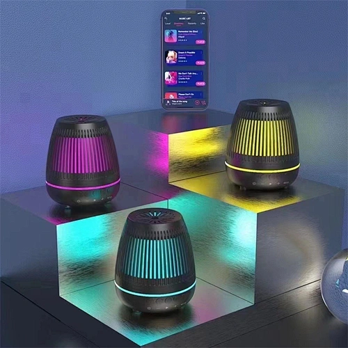 Hot Sale Stereo Mini Speakers LED Colorful Atmosphere Light Speakers Portable Wireless Ceiling Mini Speaker Ball