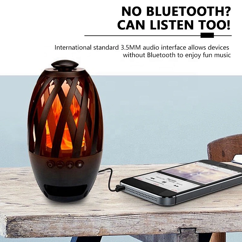 outdoor party fire 3d led flame night light wireless speaker bluetooth for camping