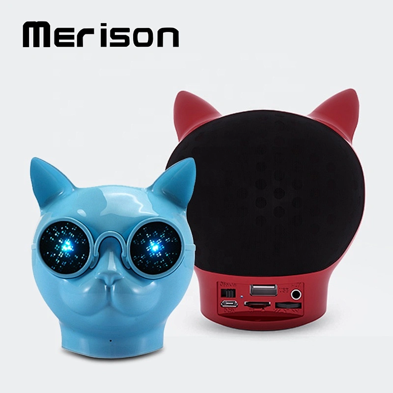 pink cat cartoon animal design small bluetooth cute speakers mini wireless kids speaker 5w dog with led light