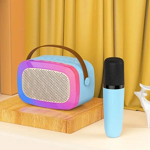 Portable Wireless Microphone Cute Speaker Built-in Battery RGB Light Music Mini Speaker Supplier