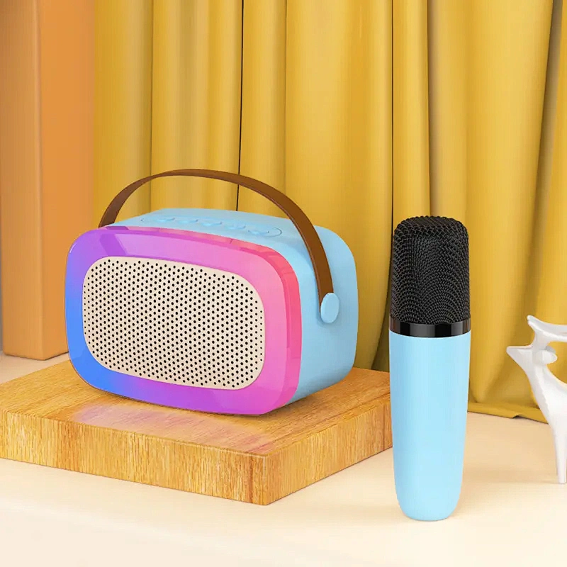 Portable Wireless Microphone Cute Speaker Built-in Battery RGB Light Music Mini Speaker Supplier