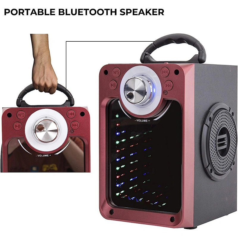 Portable Bluetooth Speaker with Subwoofer Rich Bass Wireless Stereo Outdoor Indoor PA Speakers