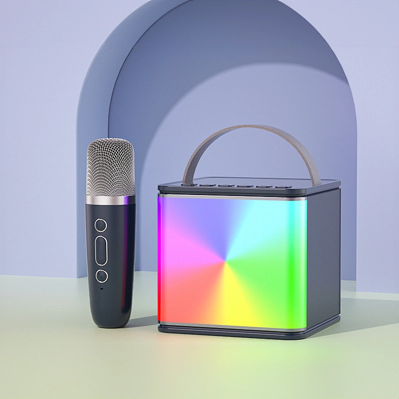 High quality Magic RGB lighting Bluetooth speakers Dual speaker wireless BT stereo speaker with Microphone