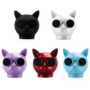 pink cat cartoon animal design small bluetooth cute speakers mini wireless kids speaker 5w dog with led light