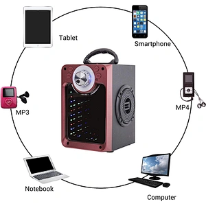 Portable Bluetooth Speaker with Subwoofer Rich Bass Wireless Stereo Outdoor Indoor PA Speakers