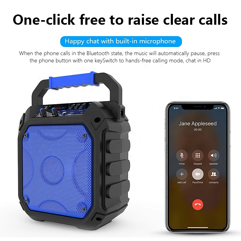 6.5 inch karaoke microphone outdoor portable dj power subwoofer box bluetooth speaker