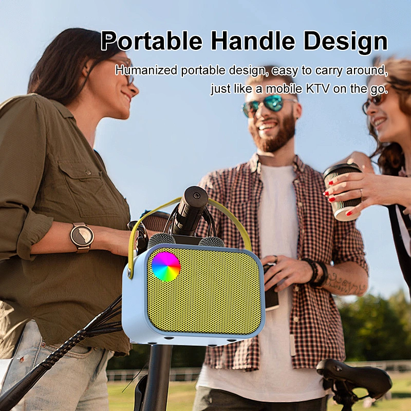 2024 New Rechargeable Outdoor Small Dual Wireless Handheld Karaoke Mic Kids Microphone For TV And Phone