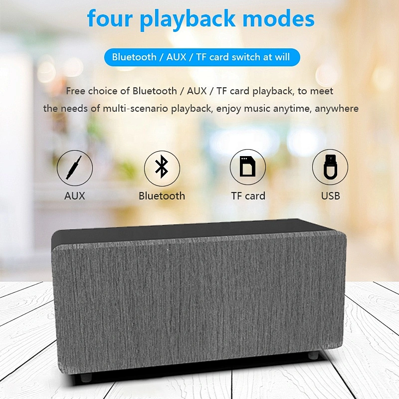 myon subwoofer caixa de som 10w wooden retro 4 ohm fabric bluetooth speaker