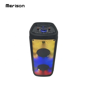 ibastek Double 8 inch 30W Home Karaoke DJ Party Woofer Subwoofer Bluetooth Speaker Light With Wireless Mic