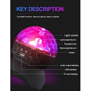 LED Wireless BT Speaker Christmas projection RGB Colorful Lights Flashing 360 Degree Rotating Subwoofer Speaker