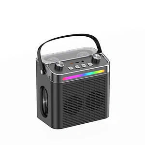 2023 Outdoor Portable Colorful LED Speakers Wholesale Wireless Stereo Bluetooth Speaker Outdoor With Dual Microphone