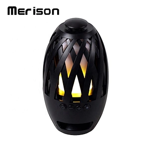 outdoor party fire 3d led flame night light wireless speaker bluetooth for camping