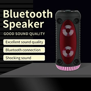 outdoor small karaoke round tower bluetooth speaker with led light private