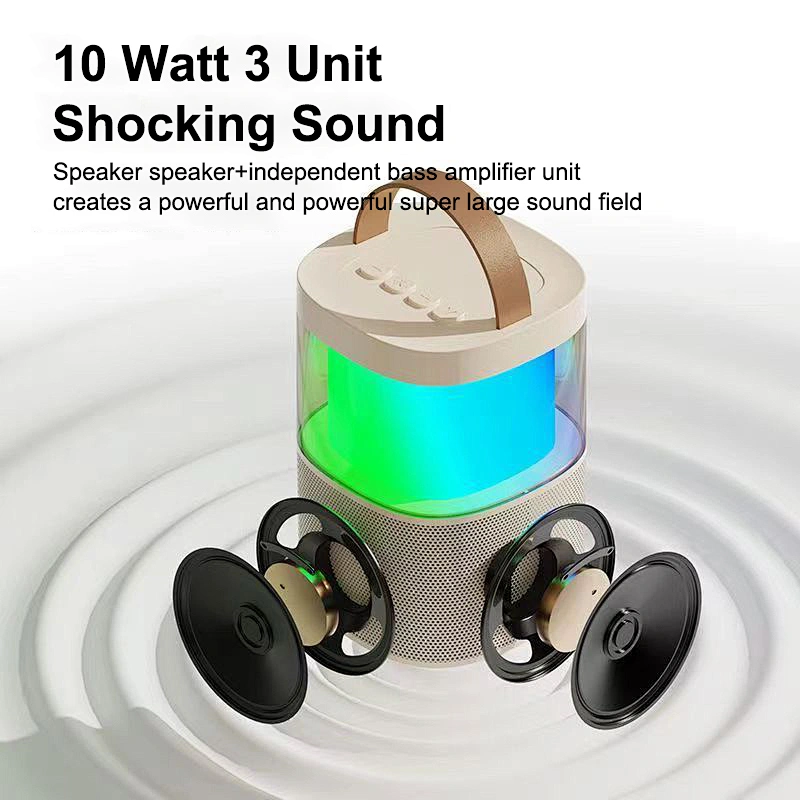 Merison Portable Indoor Outdoor Party Speaker with Built-In Lights Splashproof Design Stereo Bluetooth Speakers