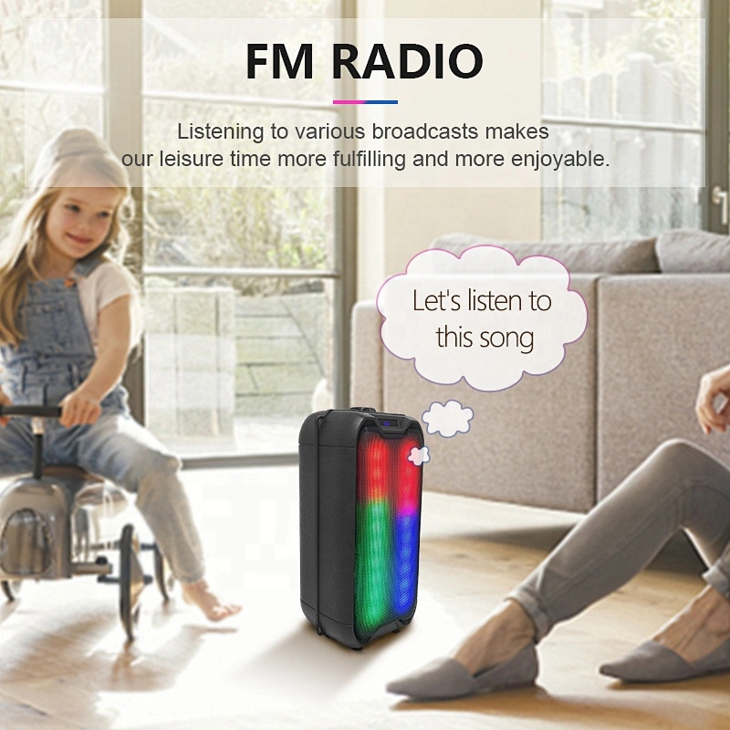 4 inch 16W full range rechargeable music mp3 player karaoke woofer LED colorful flashing light wireless speaker bluetooth