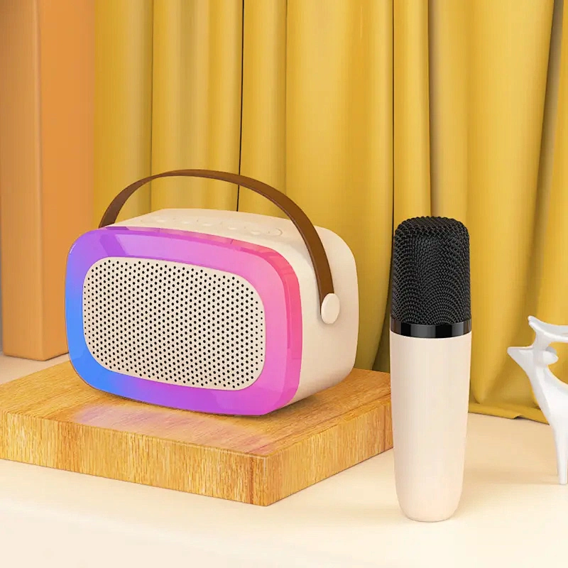 Portable Wireless Microphone Cute Speaker Built-in Battery RGB Light Music Mini Speaker Supplier