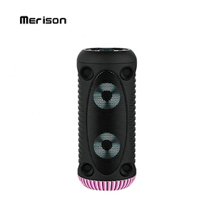 outdoor small karaoke round tower bluetooth speaker with led light private
