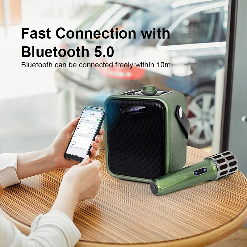 New Mini Portable Microphone Audio integrated Microphone Home Singing Karaoke Family Wireless BT Outdoor Portable Speaker