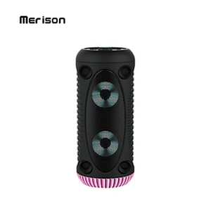outdoor small karaoke round tower bluetooth speaker with led light private