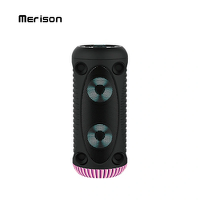 outdoor small karaoke round tower bluetooth speaker with led light private