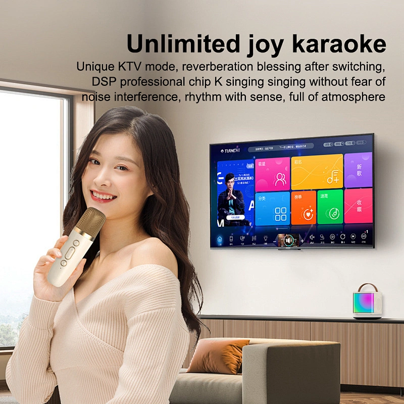 High quality Magic RGB lighting Bluetooth speakers Dual speaker wireless BT stereo speaker with Microphone