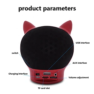 pink cat cartoon animal design small bluetooth cute speakers mini wireless kids speaker 5w dog with led light