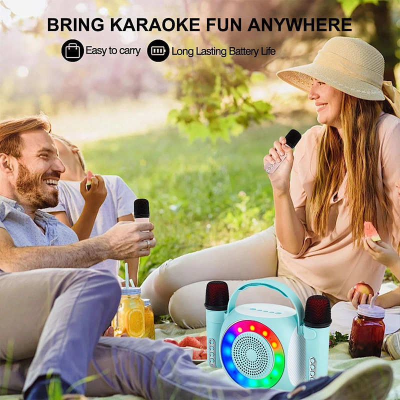Wireless Karaoke Microphone for Kids Portable Speaker BT-Compatible Speaker with Microphone for Kids Birthday Gifts