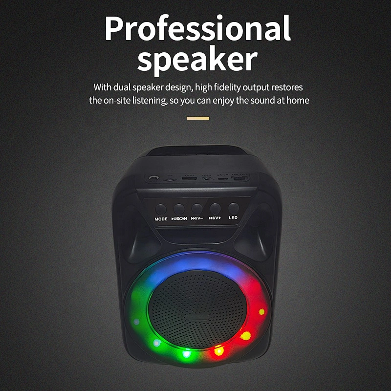 custom logo portable outdoor small  wireless bluetooth speaker with LED colorful flashing light