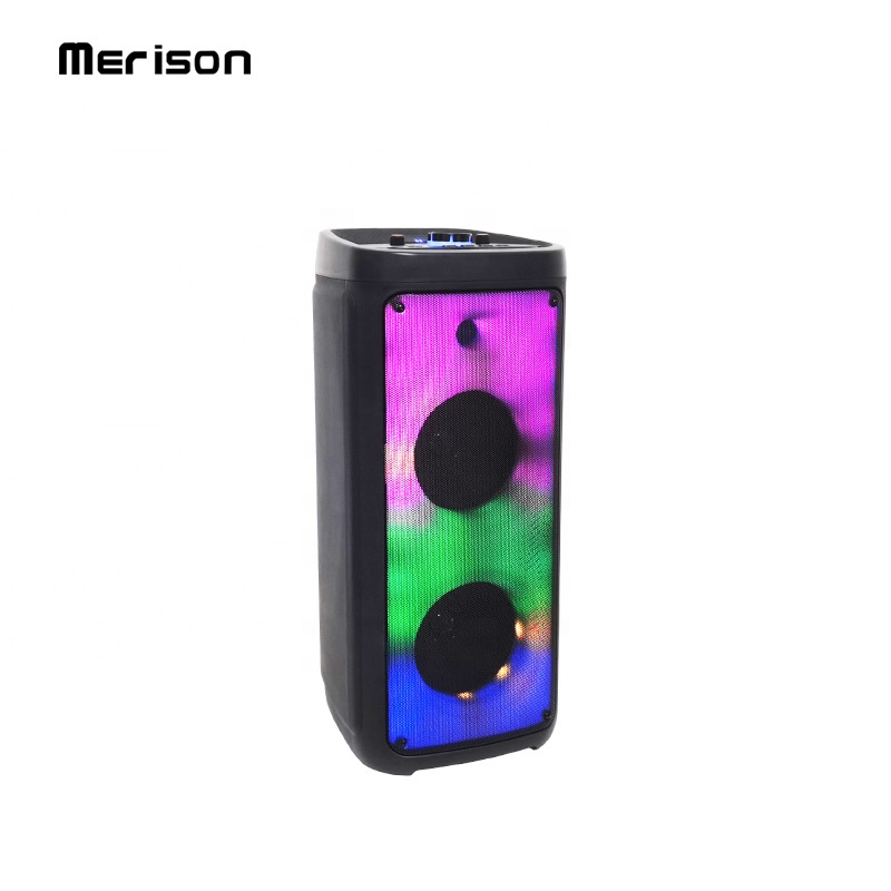 ibastek Double 8 inch 30W Home Karaoke DJ Party Woofer Subwoofer Bluetooth Speaker Light With Wireless Mic