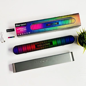 Wholesale New Colorful Sound Control Bluetooth Wireless Speaker Ambience Rhythm Light Soundbar Subwoofer Speakers