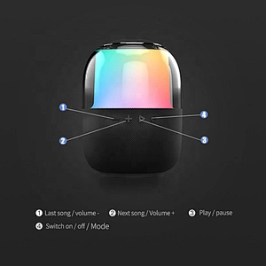 ibastek New Design Outdoor Stereo 3d bt Speakers Wireless Bluetooth Fashion Stereo With Night Light