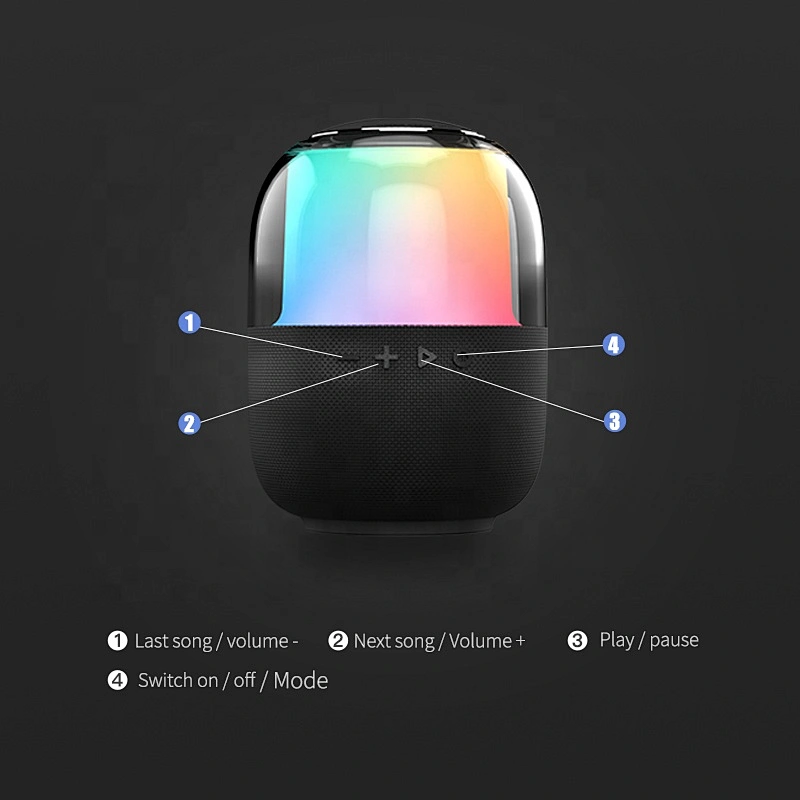 ibastek New Design Outdoor Stereo 3d bt Speakers Wireless Bluetooth Fashion Stereo With Night Light