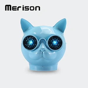 pink cat cartoon animal design small bluetooth cute speakers mini wireless kids speaker 5w dog with led light