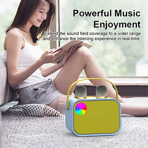 2024 New Rechargeable Outdoor Small Dual Wireless Handheld Karaoke Mic Kids Microphone For TV And Phone