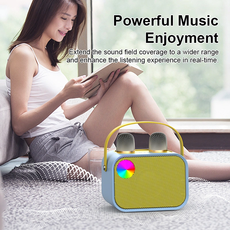 2024 New Rechargeable Outdoor Small Dual Wireless Handheld Karaoke Mic Kids Microphone For TV And Phone