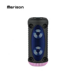 outdoor small karaoke round tower bluetooth speaker with led light private