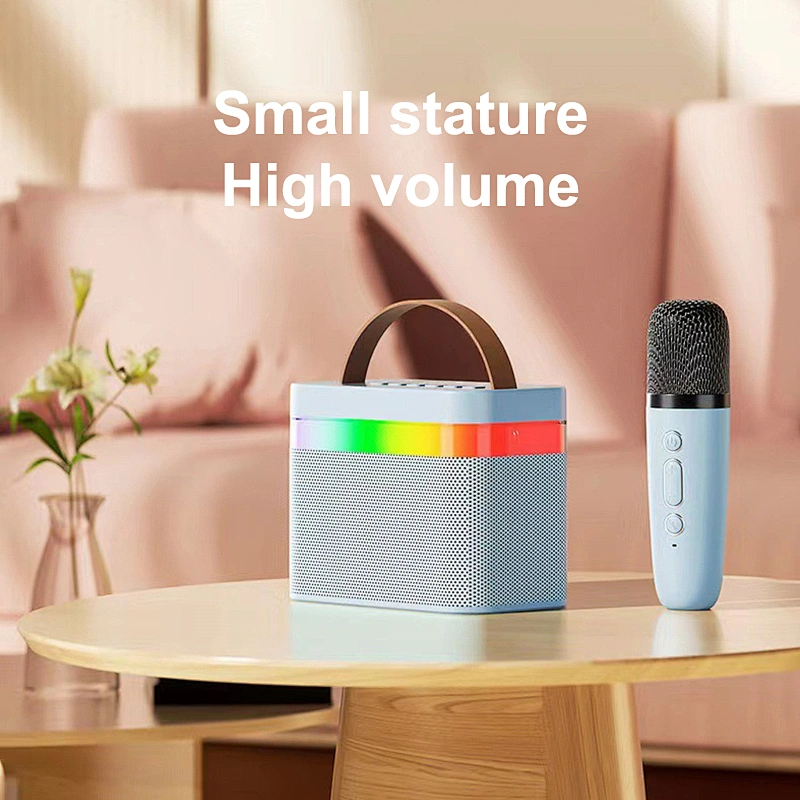 2023 Latest Outdoor Party Speaker LED Lights Mini Bluetooths Speaker Portable With Microphone