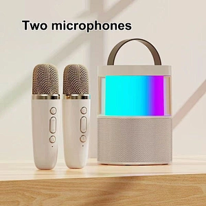 Merison Portable Indoor Outdoor Party Speaker with Built-In Lights Splashproof Design Stereo Bluetooth Speakers