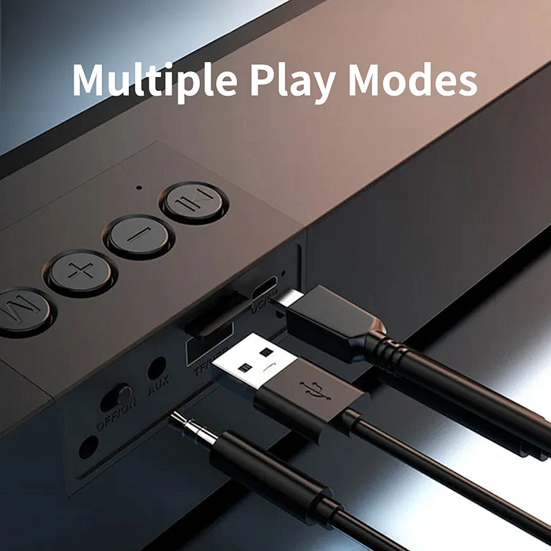High Quality Low Price Desktop multiple RGB lighting Soundbar Bluetooth Wireless 40mm Double Speakers System