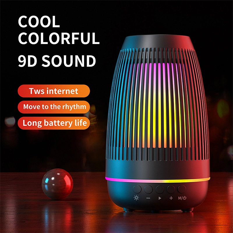 Hot Sale Stereo Mini Speakers LED Colorful Atmosphere Light Speakers Portable Wireless Ceiling Mini Speaker Ball