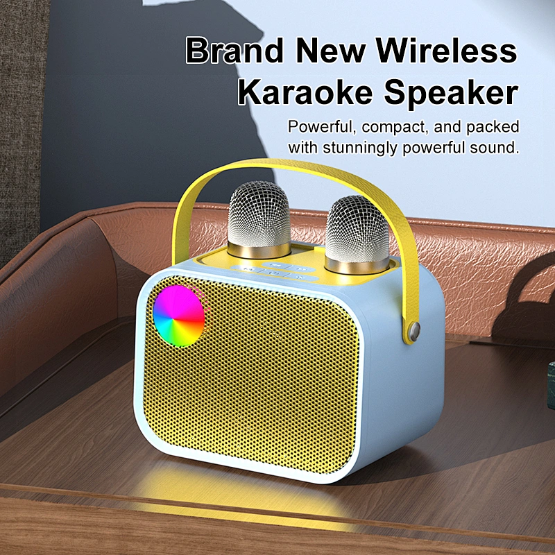 2024 New Rechargeable Outdoor Small Dual Wireless Handheld Karaoke Mic Kids Microphone For TV And Phone