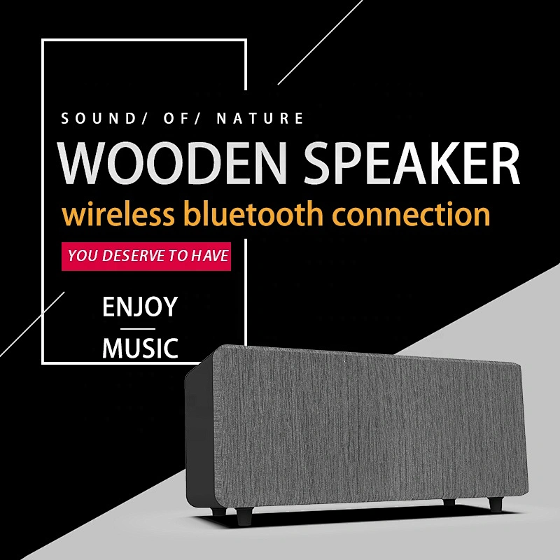 myon subwoofer caixa de som 10w wooden retro 4 ohm fabric bluetooth speaker